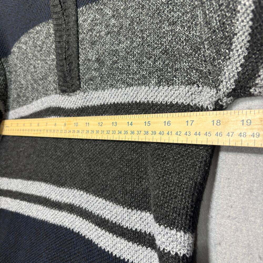 Bin Bin Mens Striped Colorblock 1/4 Zip Sweater XL Gray‎ Navy Retro Regency Warm - Picture 5 of 7
